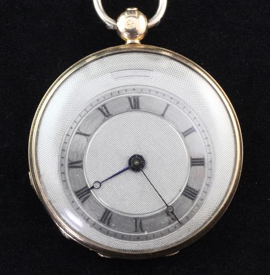 A mid 19th century continental gold key wind pocket watch, signed on cuvette, Giteau, Palais Royal,